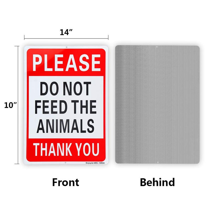 Enjoyist Please Do Not Feed The Animals Sign - 10"x 14" - .040 Rust Free Aluminum â€“ Reflective, UV Protected and Weatherproof - Image 2